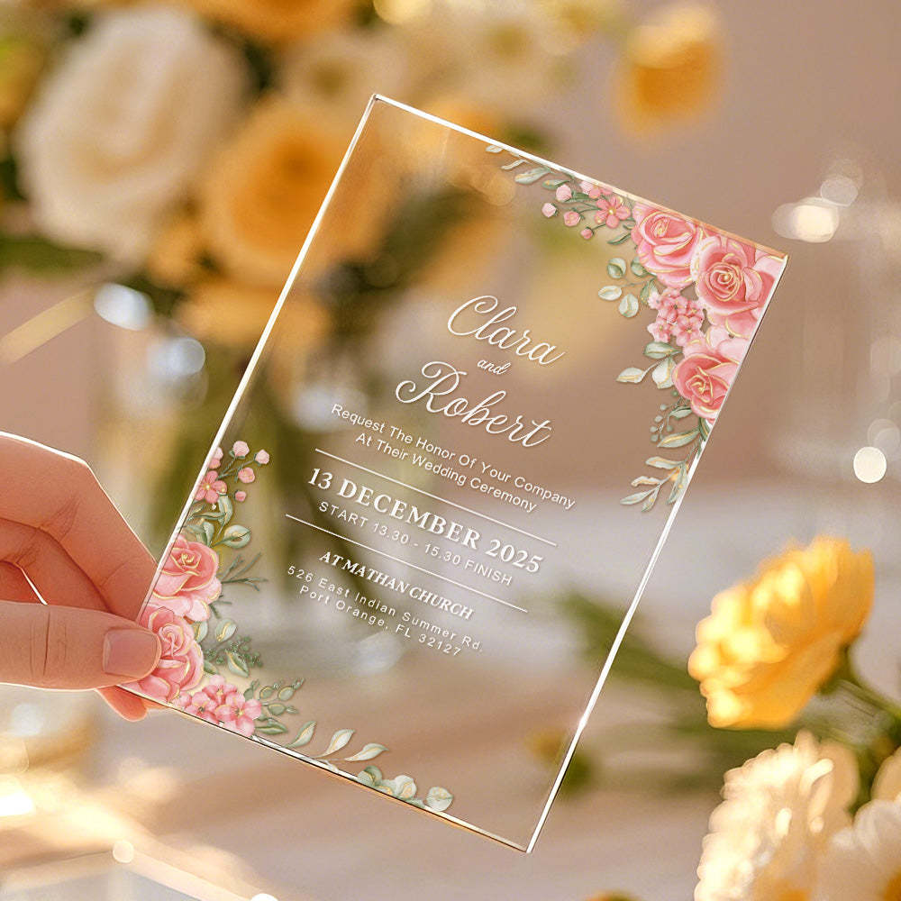 Personalized Acrylic Wedding Invitation Party Invitations Wedding Gift - MyPhotoSocks