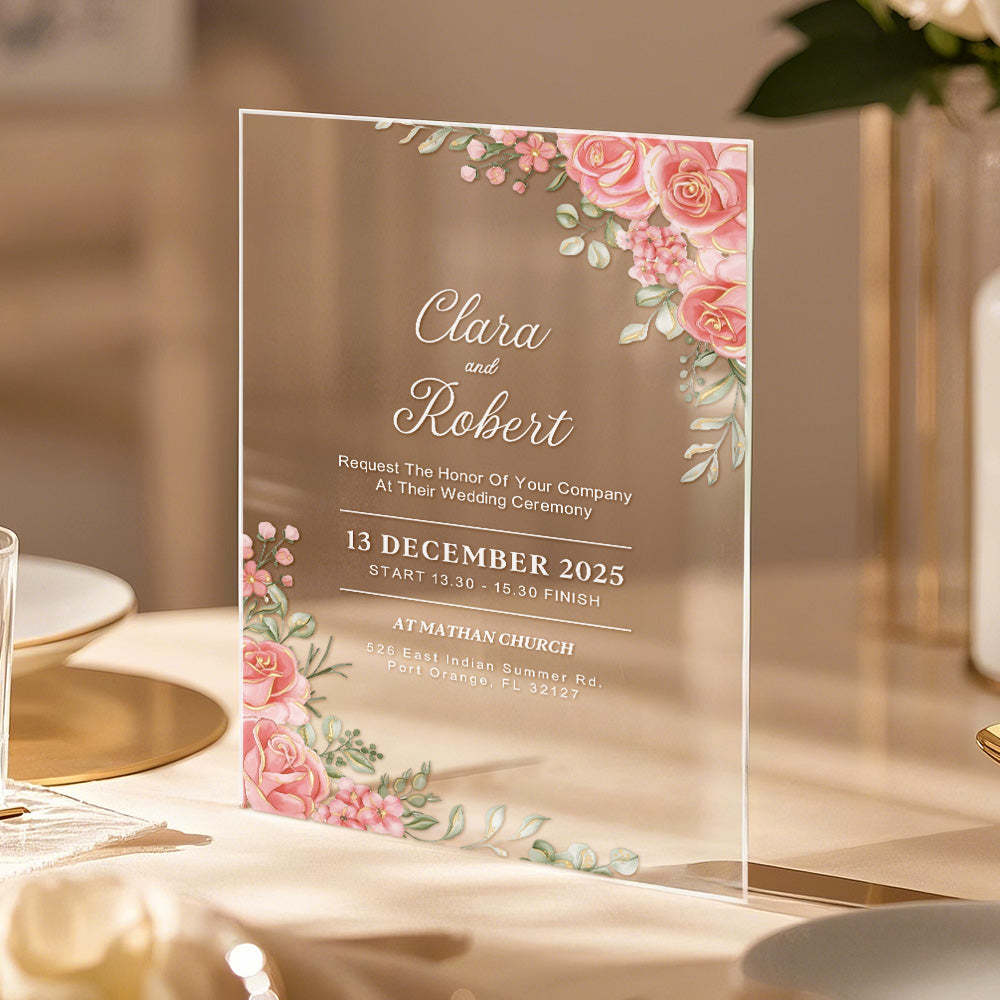Personalized Acrylic Wedding Invitation Party Invitations Wedding Gift - MyPhotoSocks