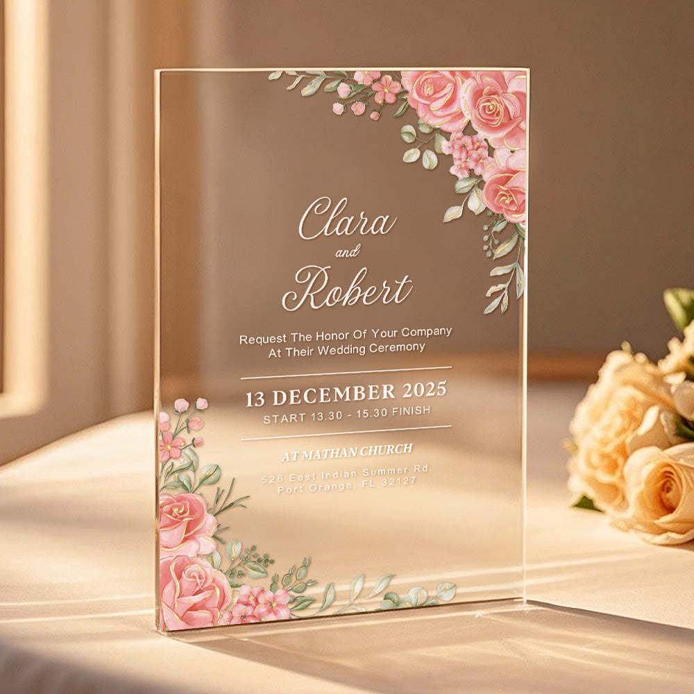 Personalized Acrylic Wedding Invitation Party Invitations Wedding Gift - MyPhotoSocks
