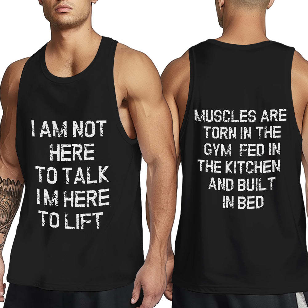 Custom Text Tank Top Mens Funny Gym Workout Tee - MyPhotoSocks