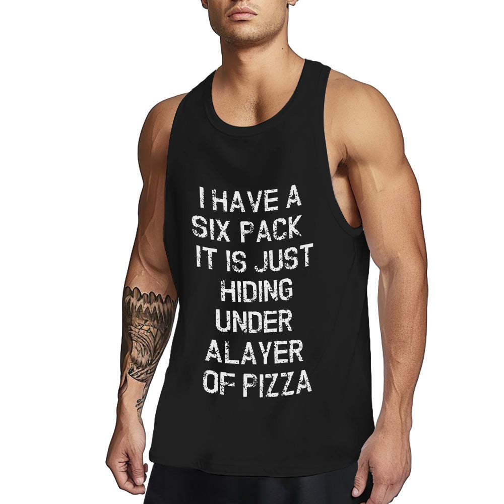 Custom Text Tank Top Mens Funny Gym Workout Tee - MyPhotoSocks