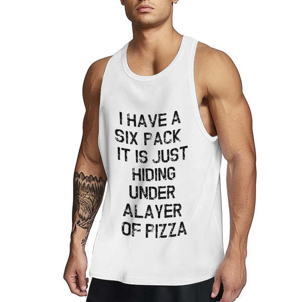 Custom Text Tank Top Mens Funny Gym Workout Tee - MyPhotoSocks