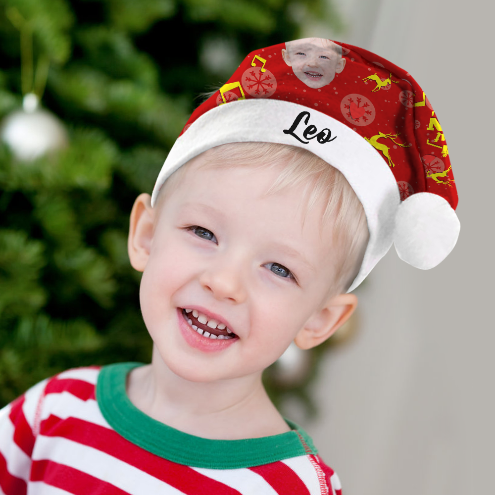 Custom Best Son Photo Santa Hat With Your Text - MyPhotoSocks
