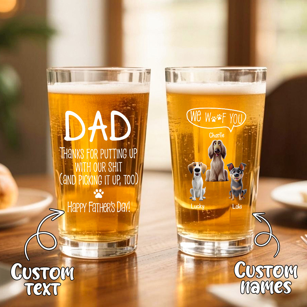 Fathers Day Gift Cup Personalized Gifts For Dad Gift Dad Birthday Gift, Personalised Beer Glass, The Day You Became My Dad