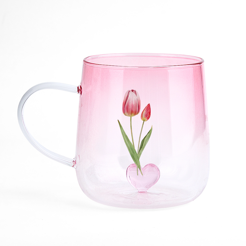 You Are The Most Beautiful Flower Personalized Custom Pink Gradient Glass Mug - MyPhotoSocks