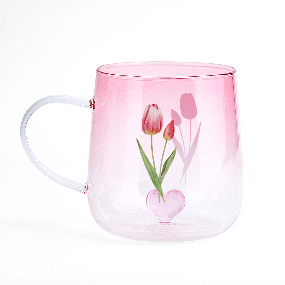 You Are The Most Beautiful Flower Personalized Custom Pink Gradient Glass Mug - MyPhotoSocks