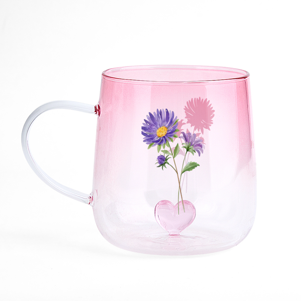 You Are The Most Beautiful Flower Personalized Custom Pink Gradient Glass Mug - MyPhotoSocks