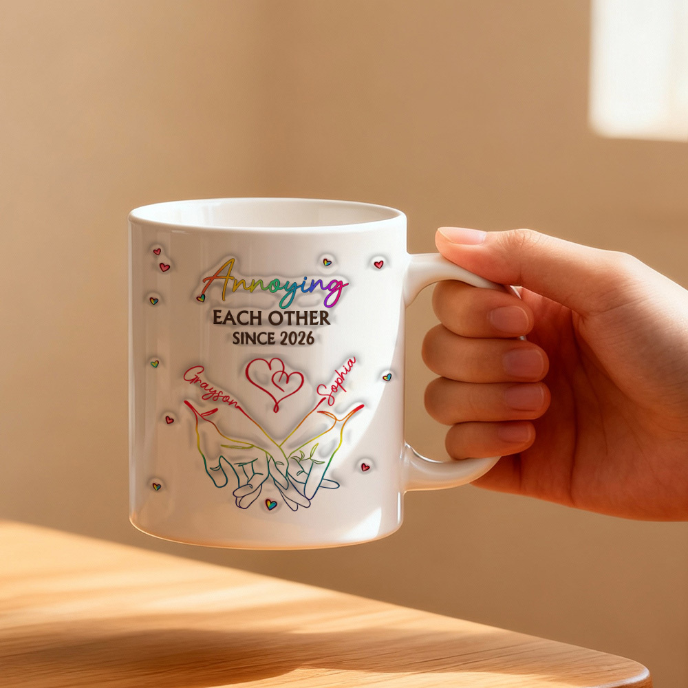Love Knows No Gender - Couple Personalized Custom 3D Inflated Effect Printed Mug - Gift For Husband Wife, Anniversary, LGBTQ