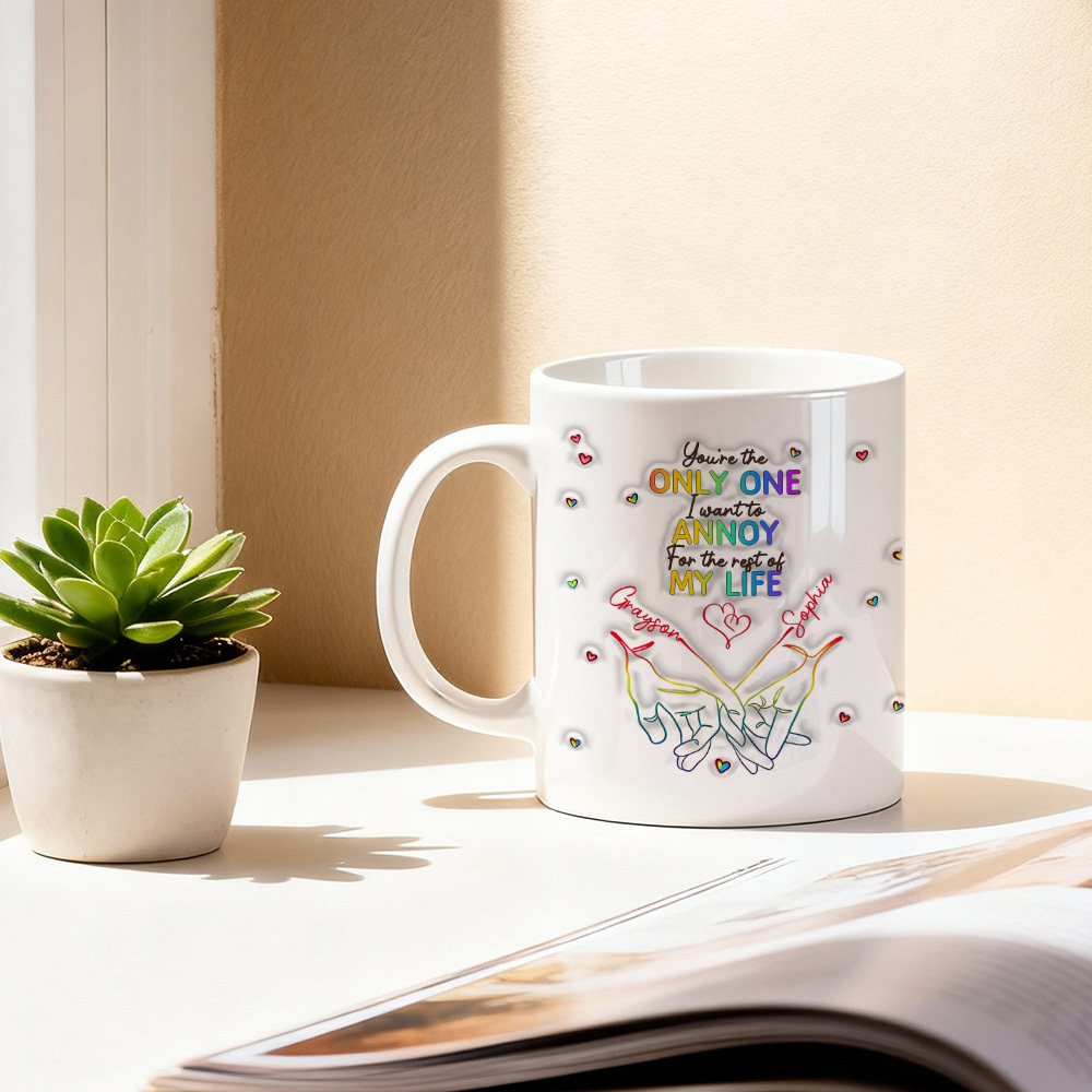 Love Knows No Gender - Couple Personalized Custom 3D Inflated Effect Printed Mug - Gift For Husband Wife, Anniversary, LGBTQ