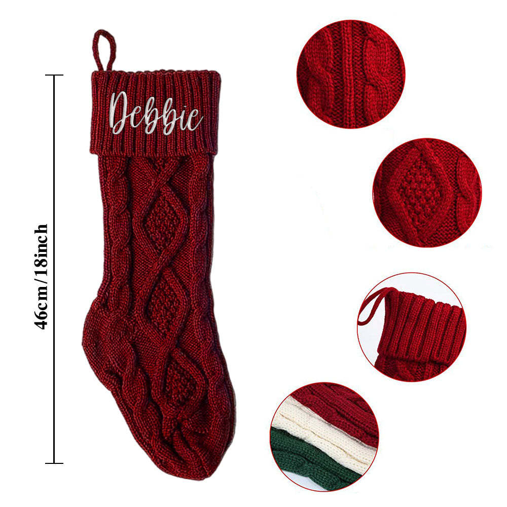 Personalized Christmas Stocking with Name Knitted Xmas Stockings Decoration - MyPhotoSocks