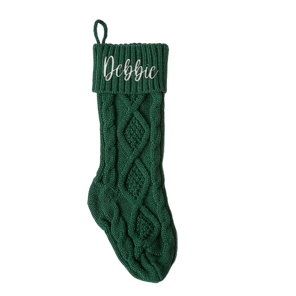 Personalized Christmas Stocking with Name Knitted Xmas Stockings Decoration - MyPhotoSocks