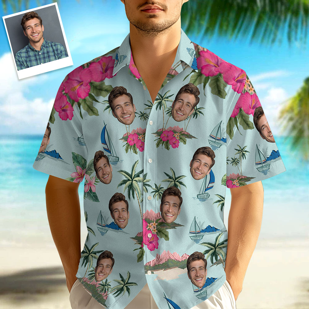 Custom Face Hawaiian Shirt NEED A TIME OUT Send me on a Cruise Face Shirt - MyPhotoSocks