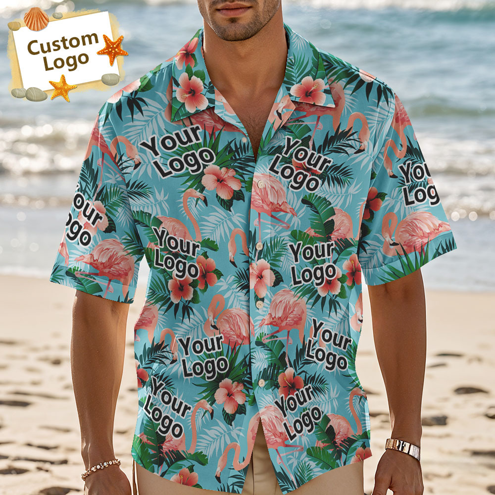 Custom Hawaiian Shirt Flamingo Photo Hawaiian Shirt Funny Vacation Party Shirts