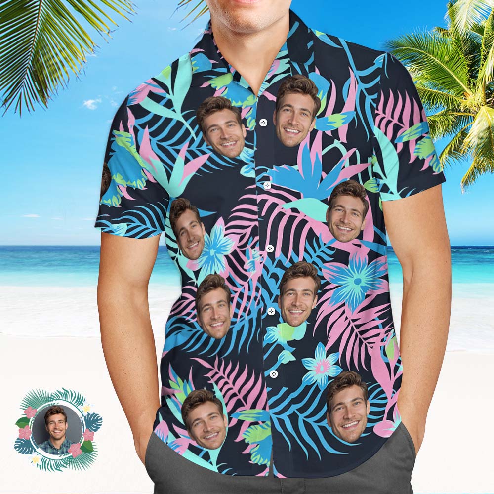 Custom Men Hawaiian Shirts Face Hawaiian Shirt Gift for Summer Vibe Holiday