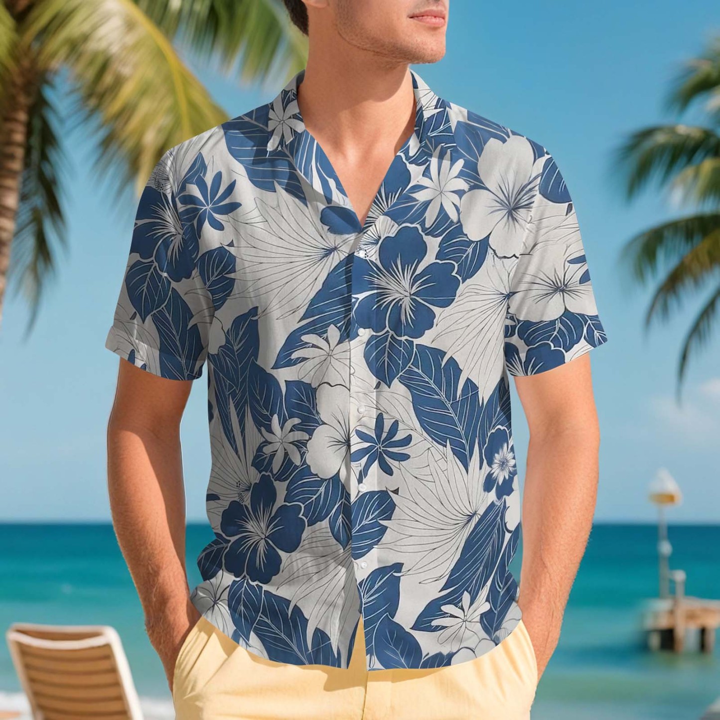 Men Hawaiian Shirts Aloha Lush Tropical Foliage Hawaiian Shirt Gift for Summer Vibe Holiday 5styles