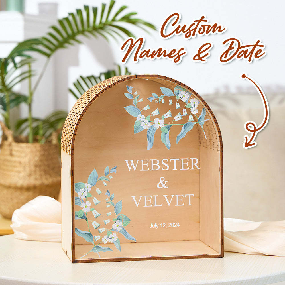Personalized Wedding Card Box Arch Wedding Memory Box Wedding Gift for Couple - MyPhotoSocks