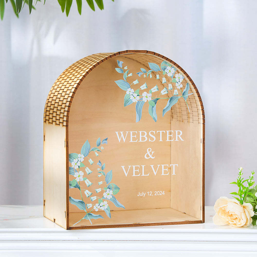 Personalized Wedding Card Box Arch Wedding Memory Box Wedding Gift for Couple - MyPhotoSocks