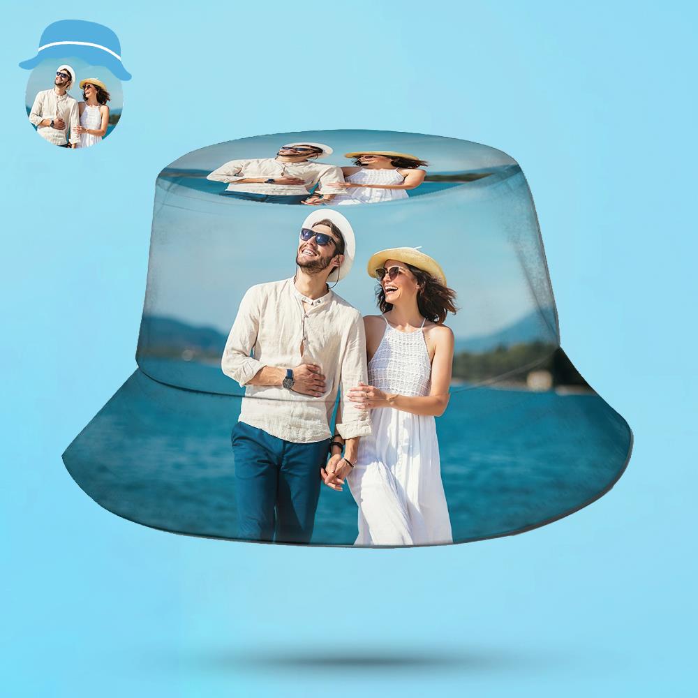 Custom Bucket Hat Unisex Photo Bucket Hat Personalize Wide Brim Outdoor Summer Cap Hiking Beach Sports Hats Gift for Lover-MyPhotoSocks