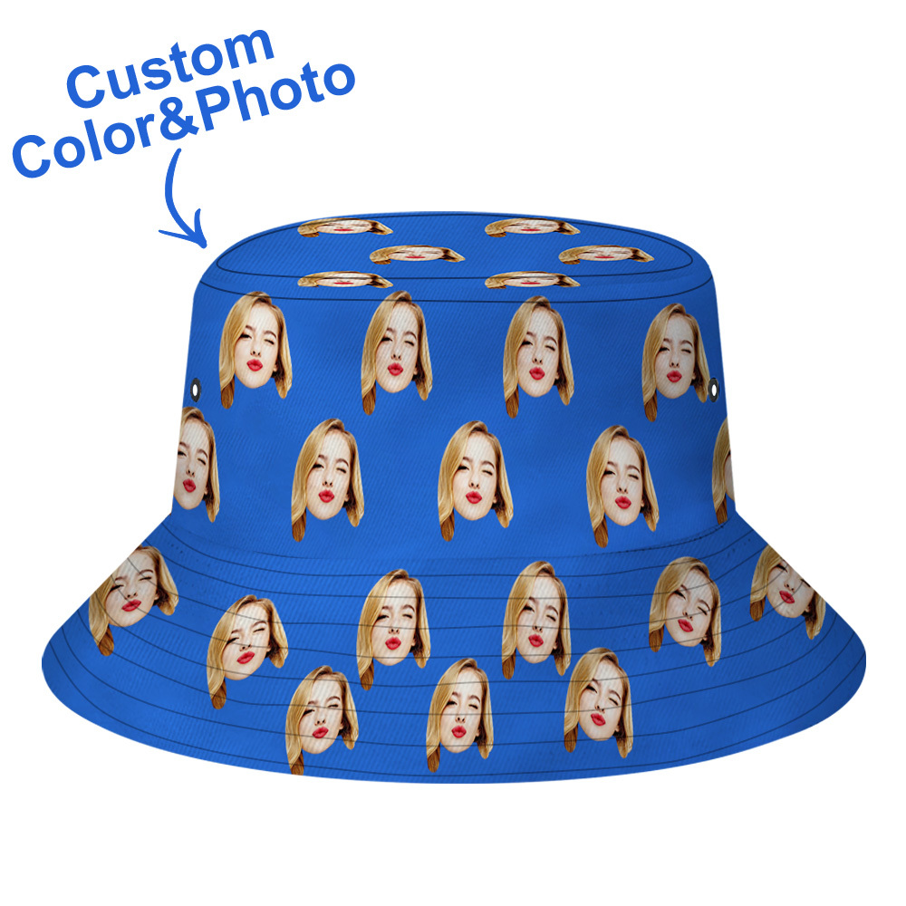 Custom Face Bucket Hat Unisex Face Mash Full Personalized Outdoor Summer Hats Gifts