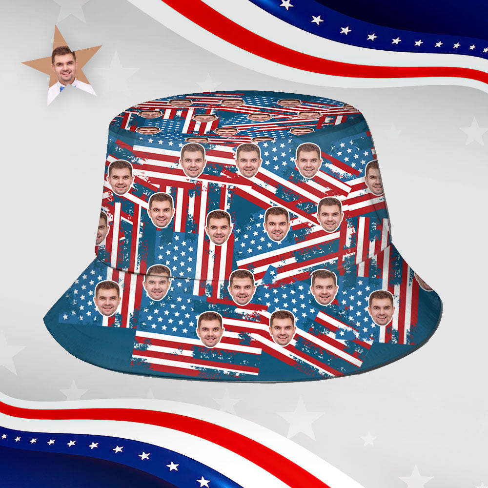 Custom Bucket Hat Face Unisex Fisherman Hat Summer Hat Memorial Day
