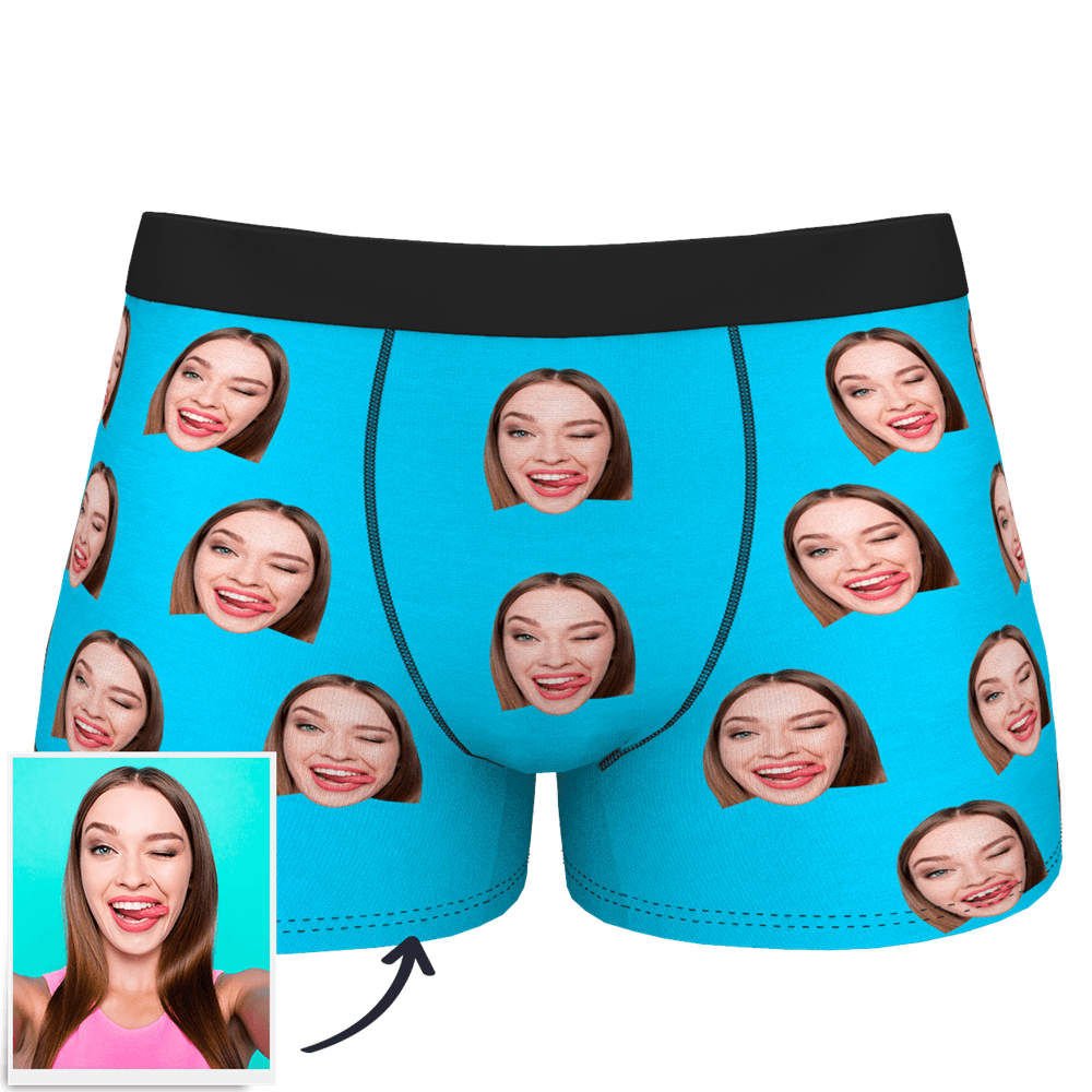 Custom Photo Corlorful Face Boxer Shorts - MyPhotoSocks