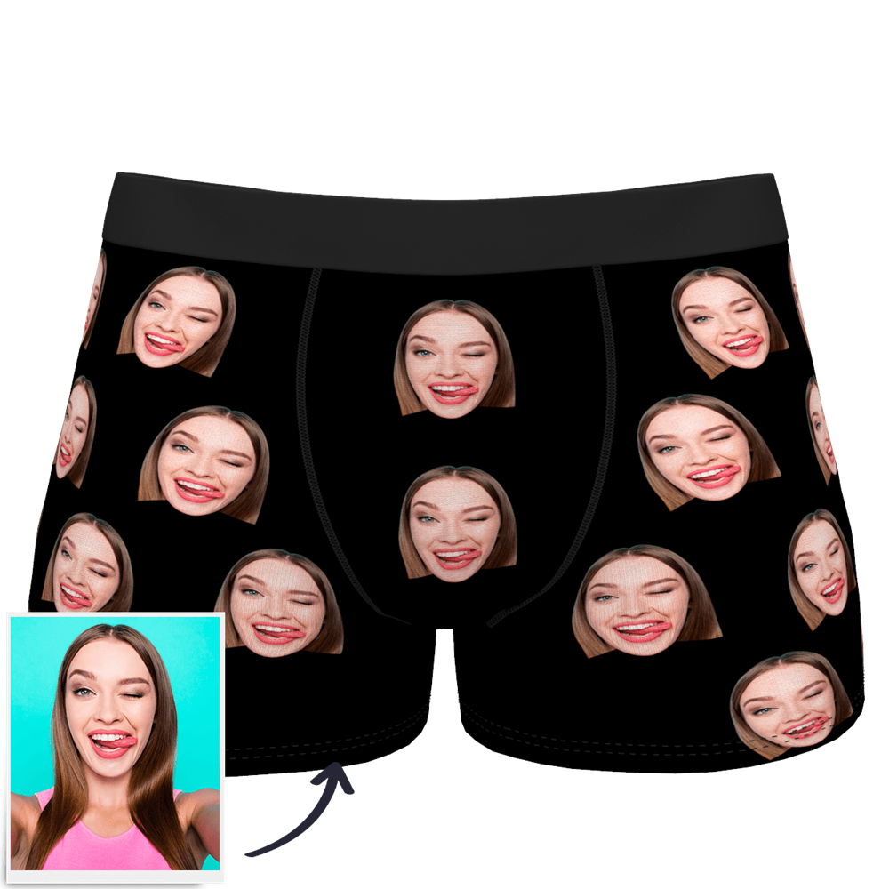 Custom Photo Corlorful Face Boxer Shorts - MyPhotoSocks