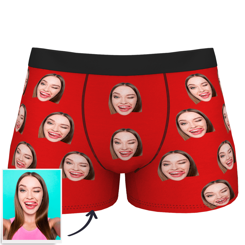 Custom Photo Corlorful Face Boxer Shorts - MyPhotoSocks