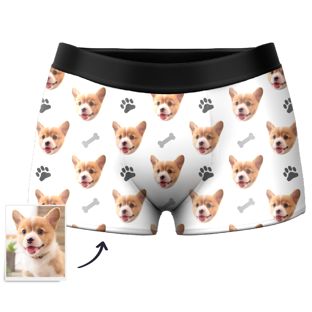 Men's Custom Dog Face Boxer Shorts Gifts For Him XS/S/M/L/XL/XXL/XXXL Size&Multiple Colour Available
