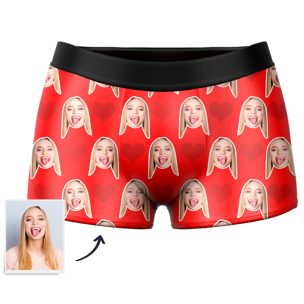 Custom Photo Heart Boxer Shorts - MyPhotoSocks