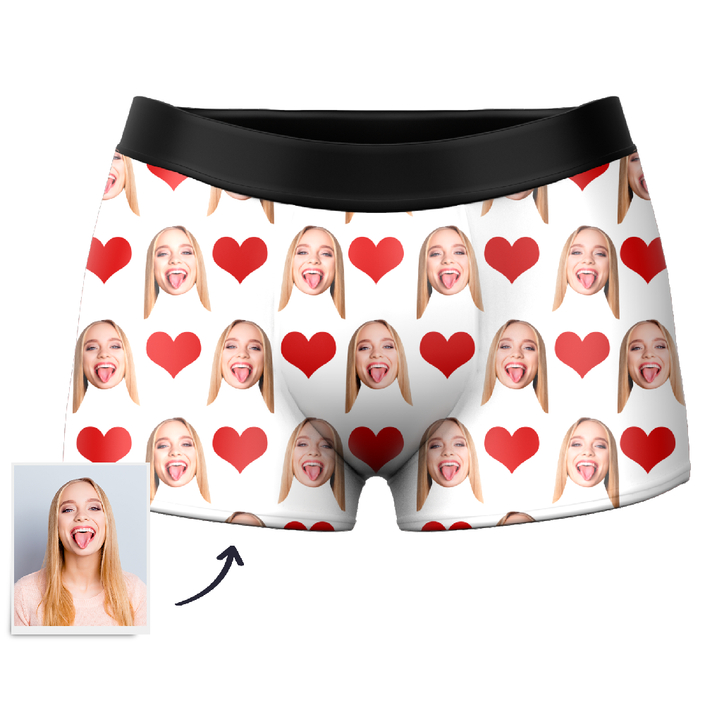 Custom Photo Heart Boxer Shorts - MyPhotoSocks