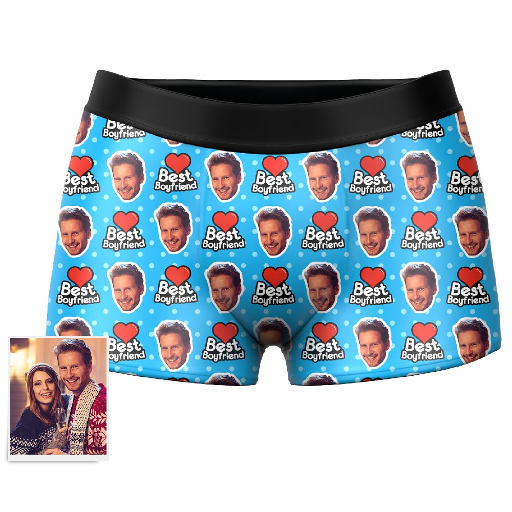 Custom Best Boyfriend Face Boxer Shorts-MyPhotoSocks