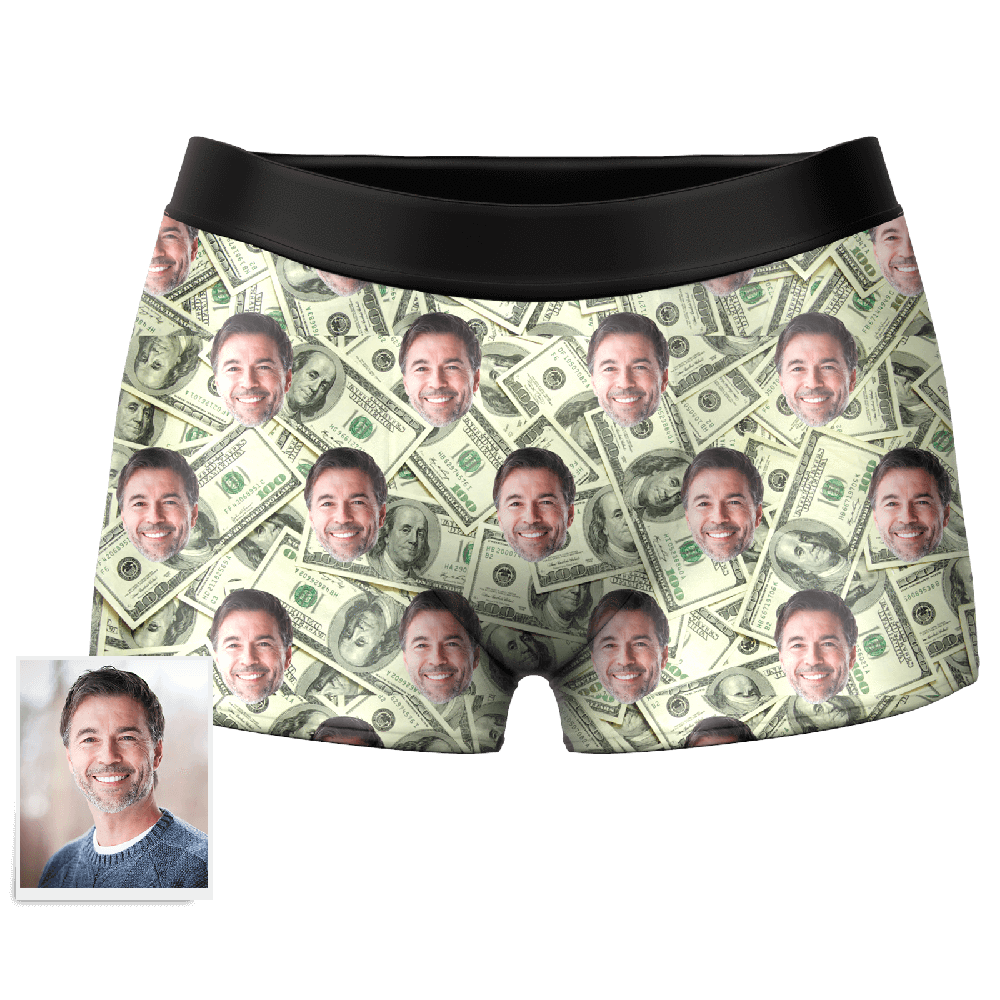 Custom Money Face Boxer Shorts - MyPhotoSocks