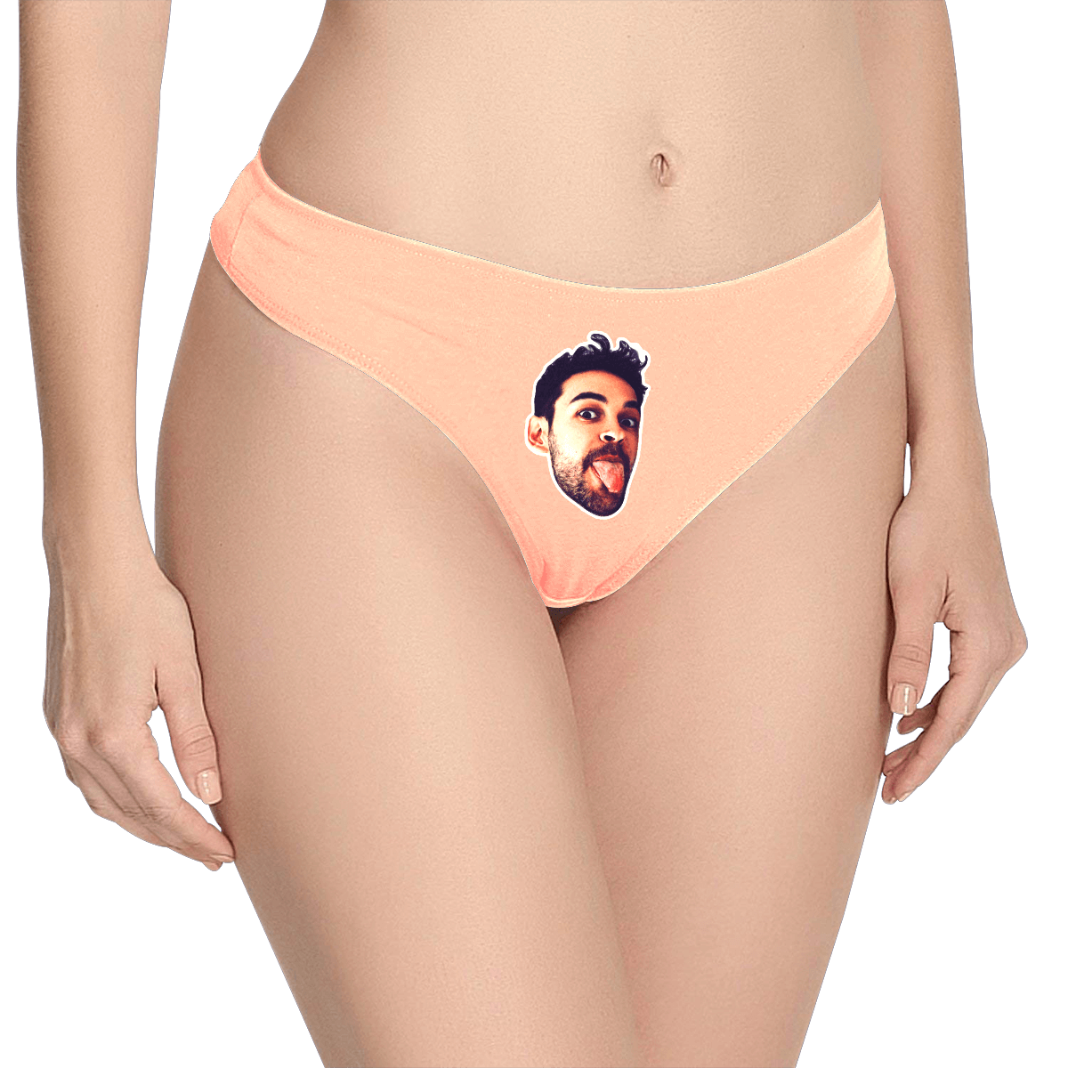 Women's Custom Face Thong Panty - Solid Color - MyPhotoSocks