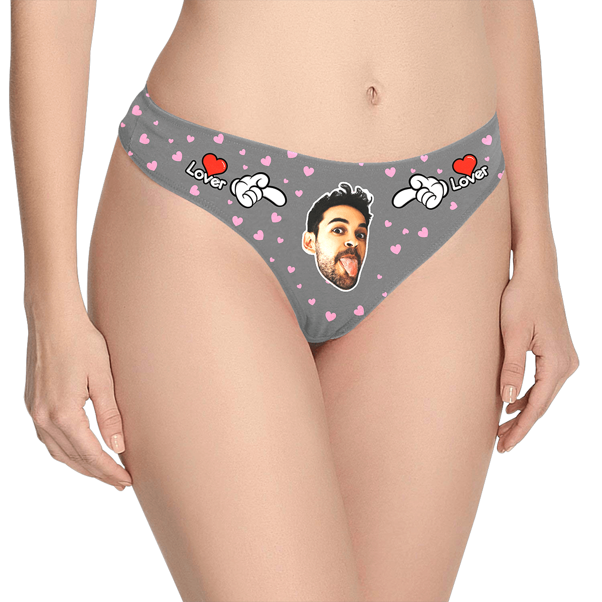 Women's Custom Face Thong Panty - Lover - MyPhotoSocks