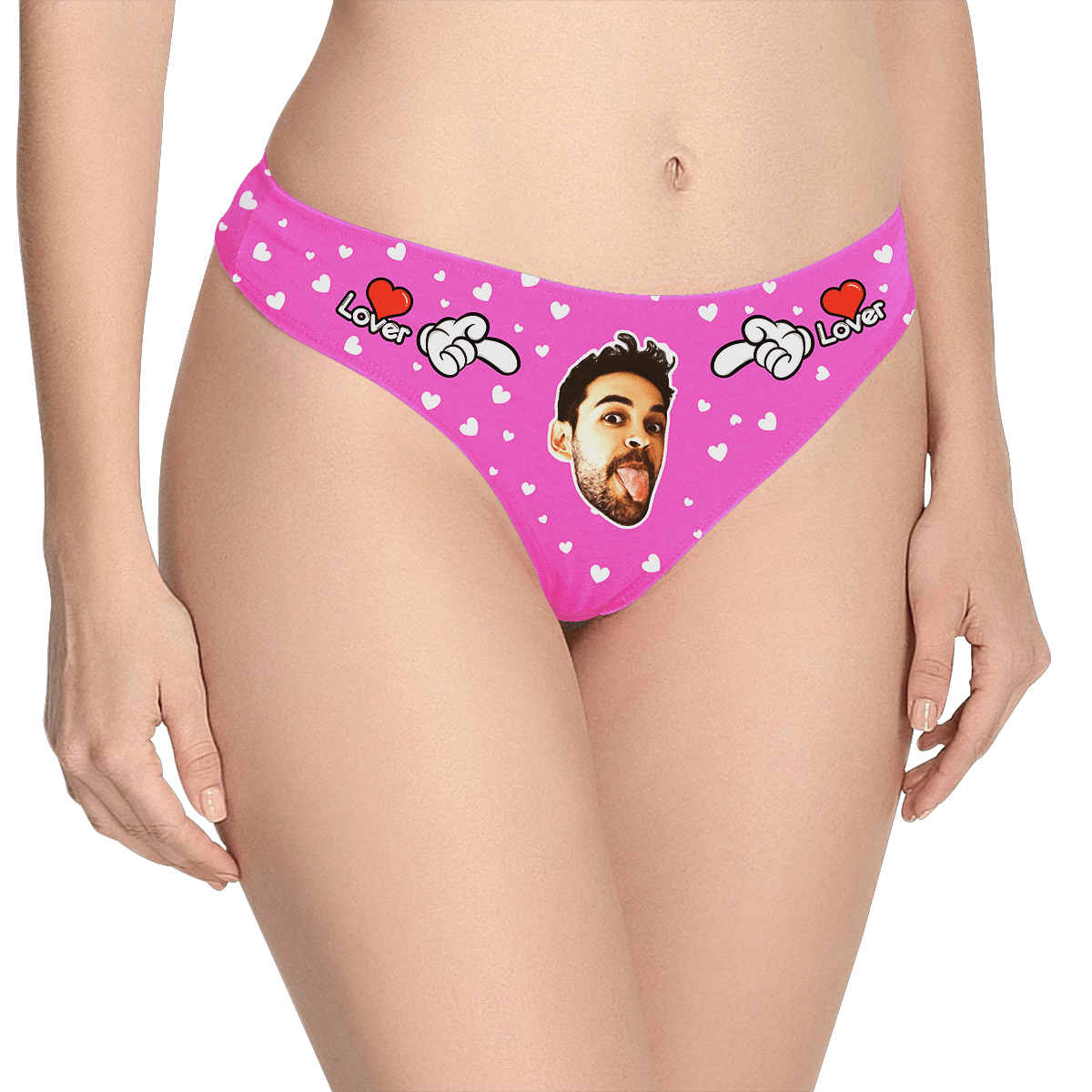 Women's Custom Face Thong Panty - Lover - MyPhotoSocks