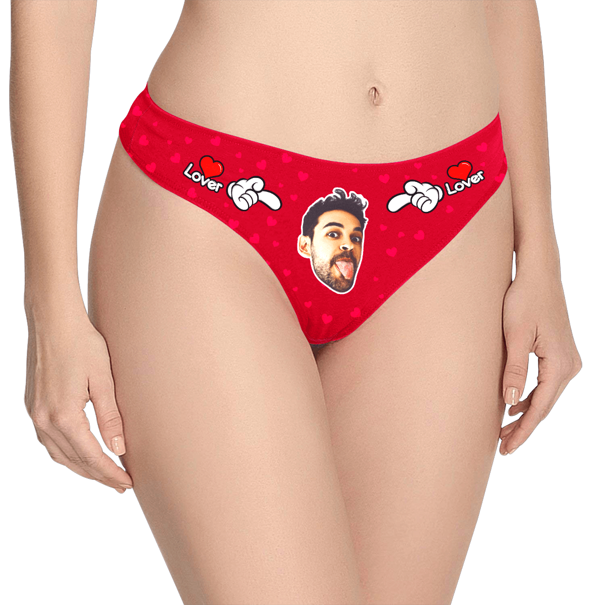 Women's Custom Face Thong Panty - Lover - MyPhotoSocks