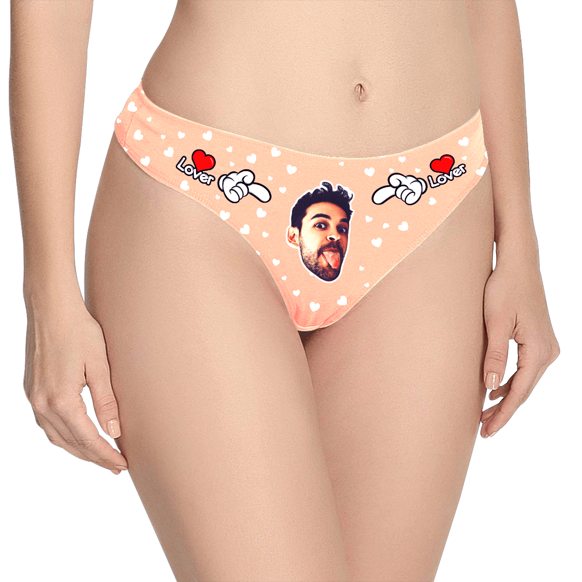 Women's Custom Face Thong Panty - Lover - MyPhotoSocks