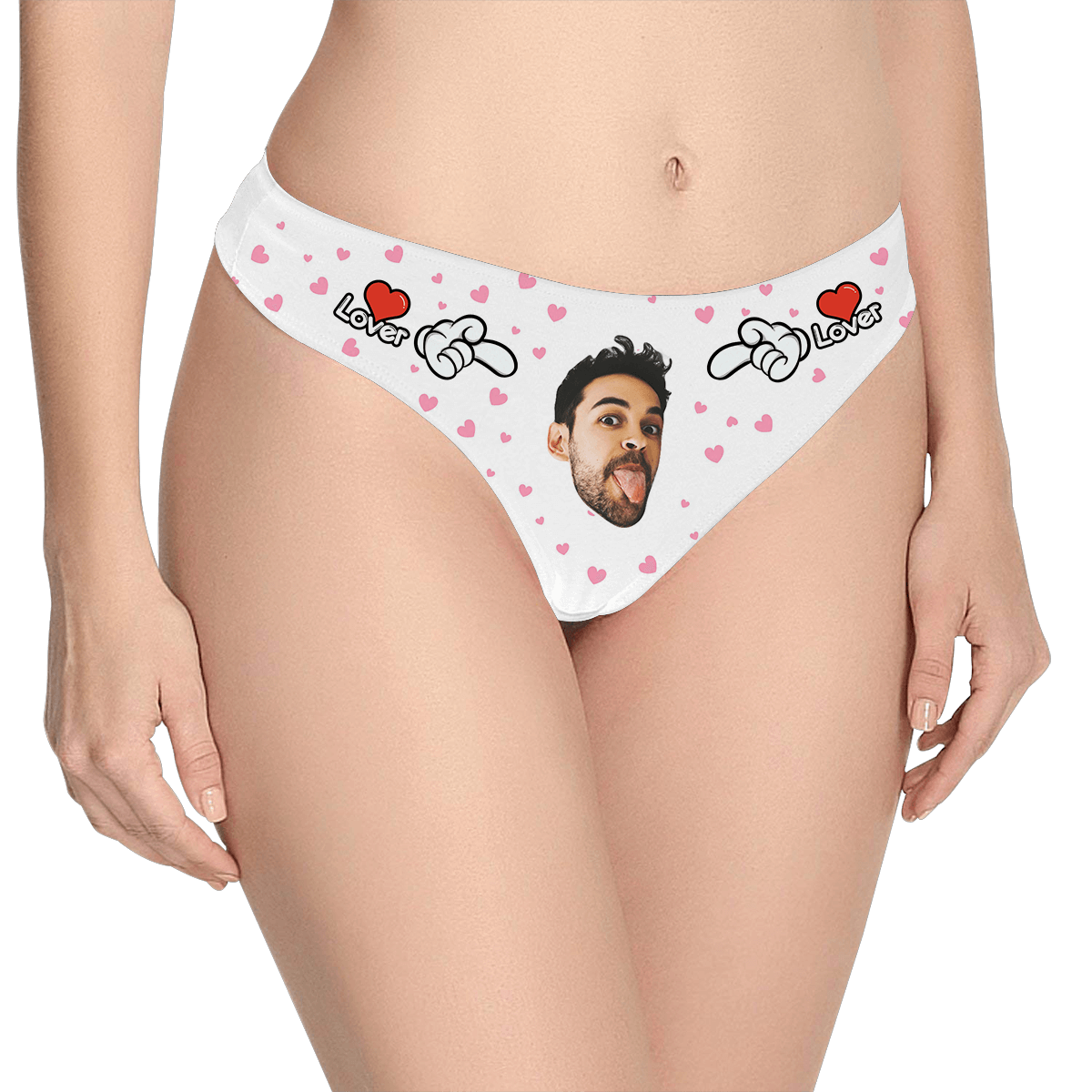 Women's Custom Face Thong Panty - Lover - MyPhotoSocks