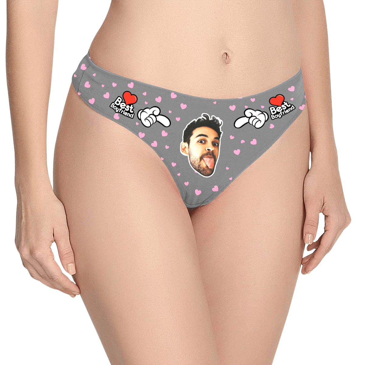 Women's Custom Face Thong Panty - Best Boyfriend - MyPhotoSocks