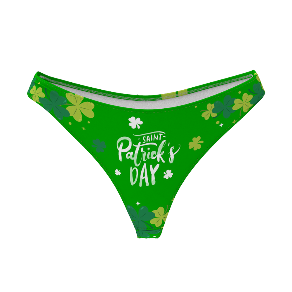 Women's Thong - Saint Patrick's Lucky Clover - MyPhotoSocks