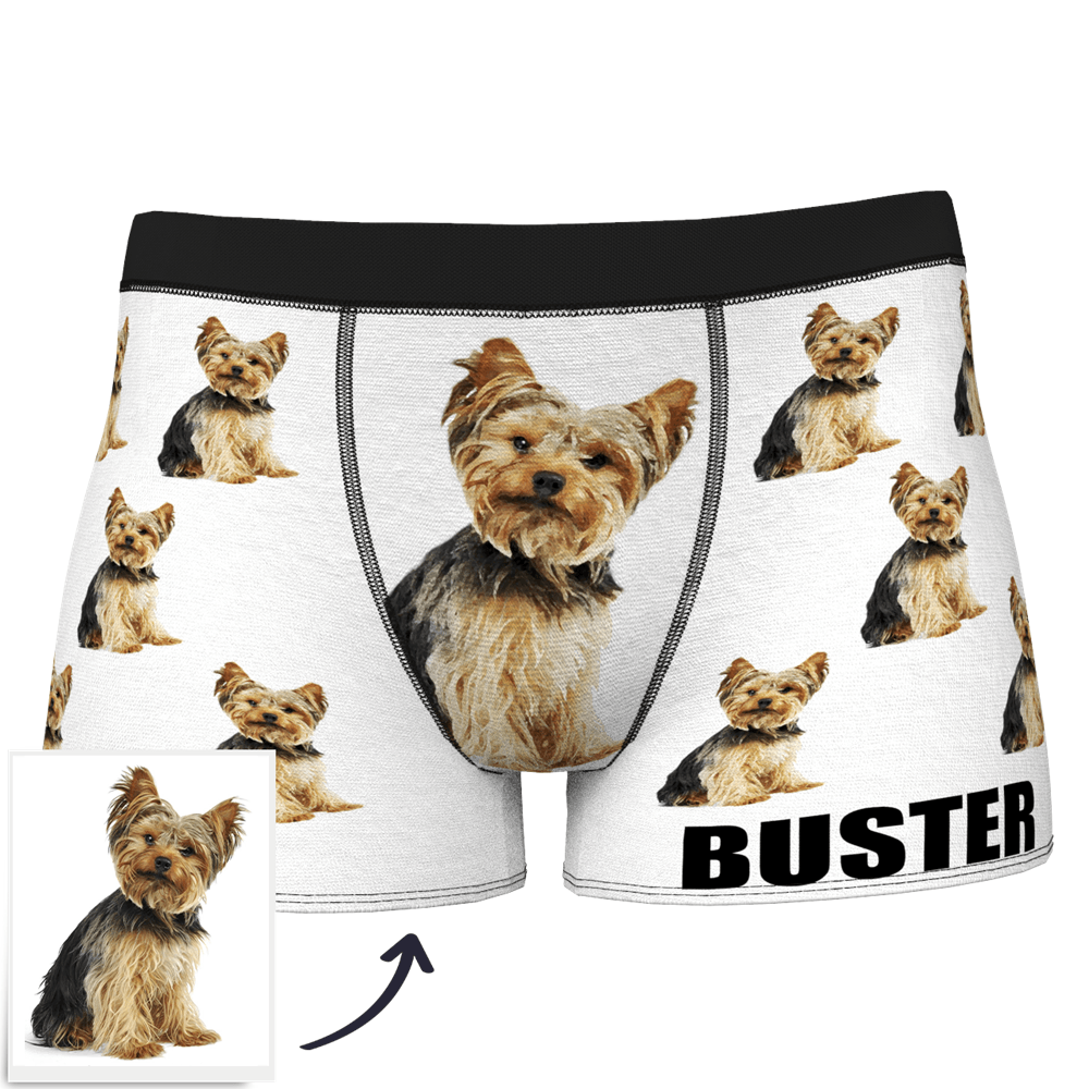 Custom Dog Boxer Shorts Painted Art Portrait - MyPhotoSocks