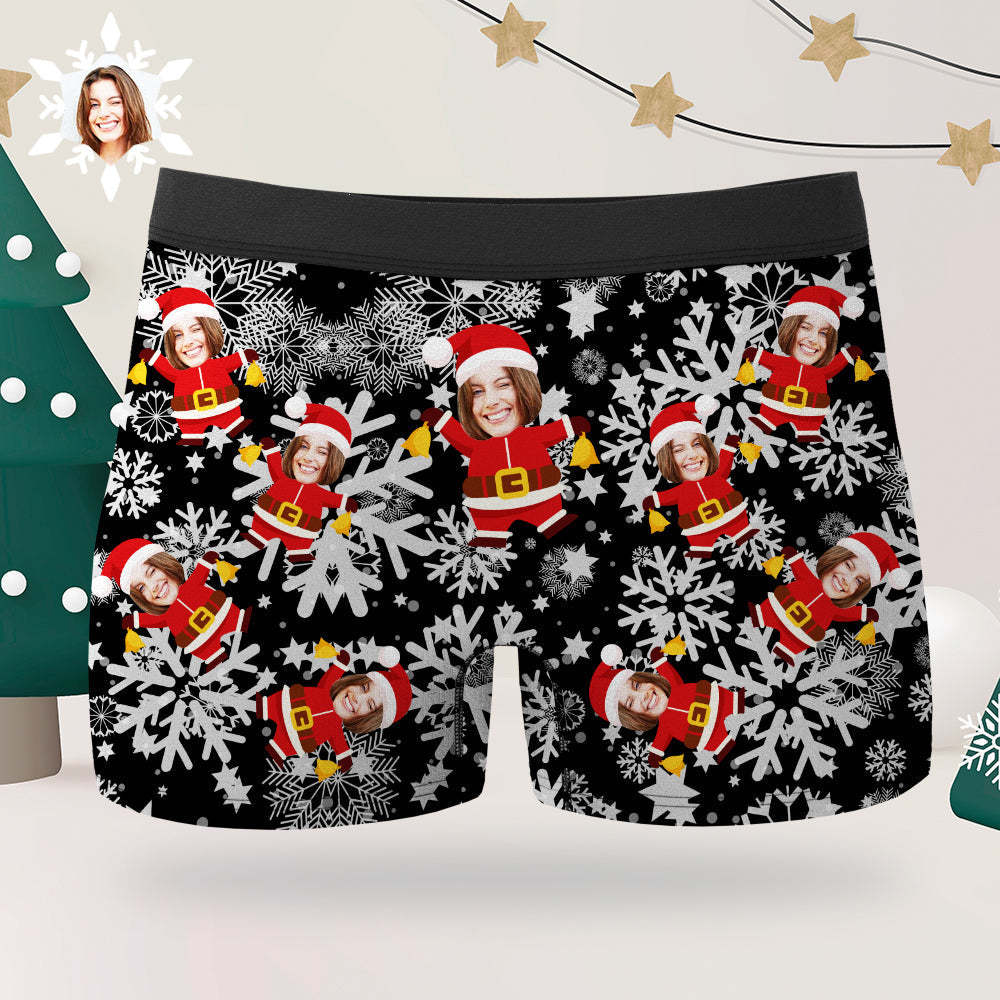 Christmas Men's Boxer Briefs Custom Briefs Gift for Him Funny Christmas Boxers - MyPhotoSocks