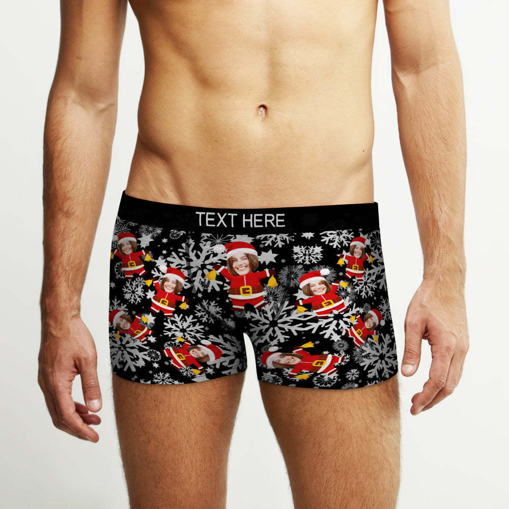 Christmas Men's Boxer Briefs Custom Briefs Gift for Him Funny Christmas Boxers - MyPhotoSocks