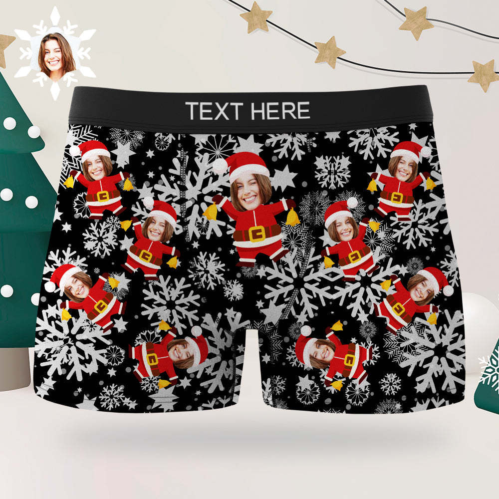 Christmas Men's Boxer Briefs Custom Briefs Gift for Him Funny Christmas Boxers - MyPhotoSocks