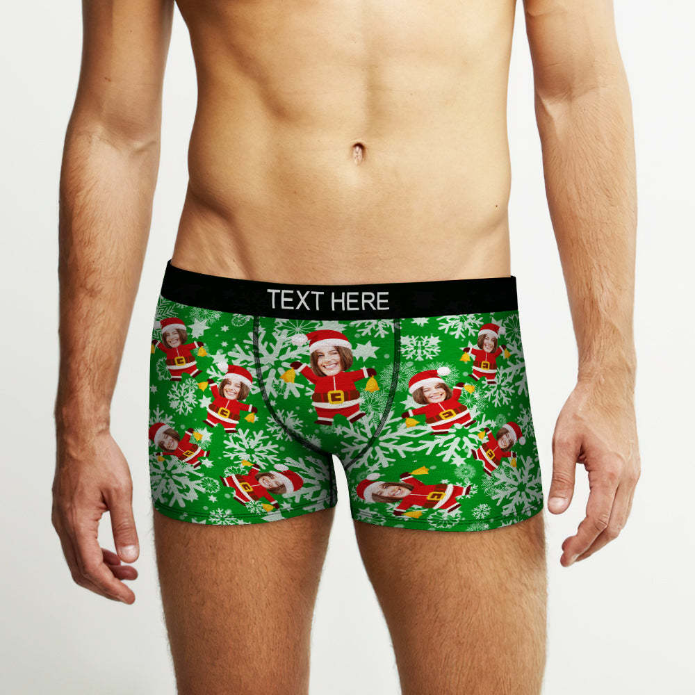 Christmas Men's Boxer Briefs Custom Briefs Gift for Him Funny Christmas Boxers - MyPhotoSocks