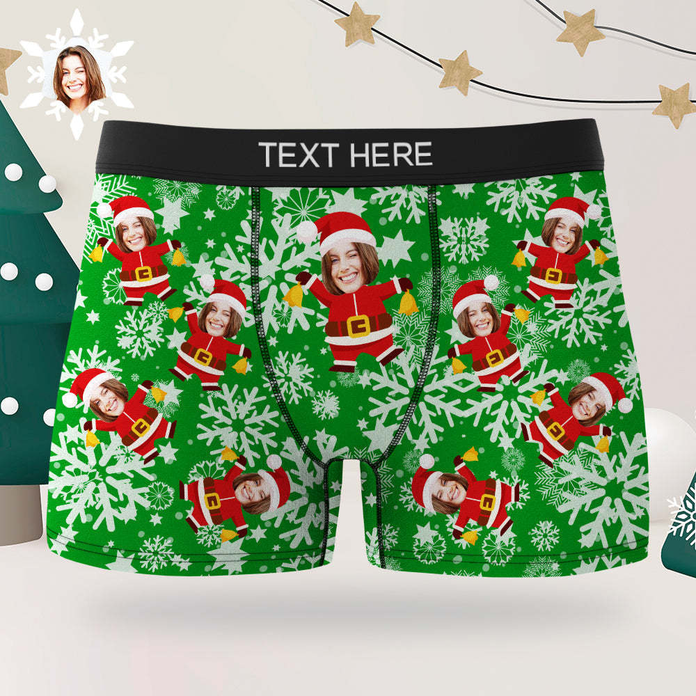 Christmas Men's Boxer Briefs Custom Briefs Gift for Him Funny Christmas Boxers - MyPhotoSocks