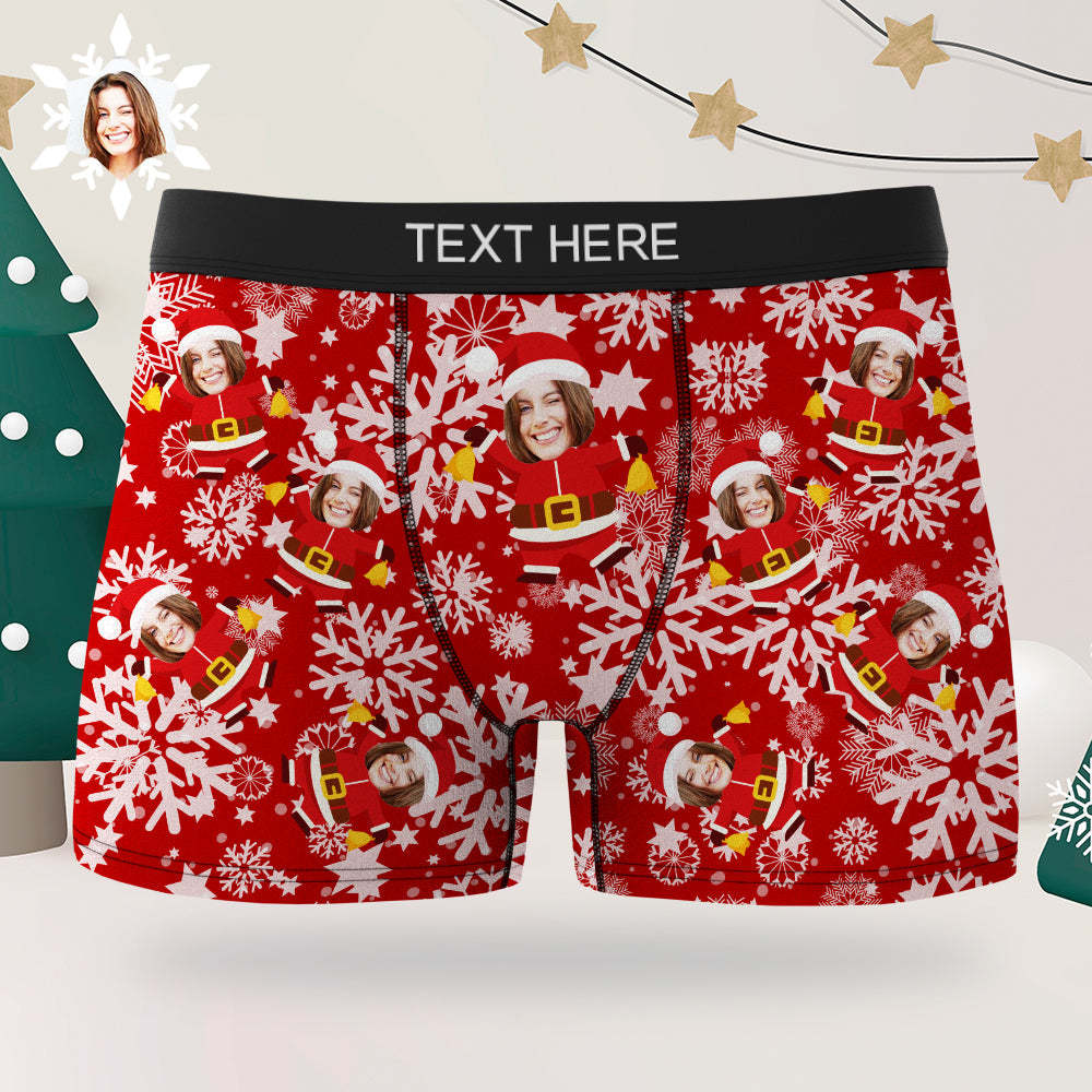 Christmas Men's Boxer Briefs Custom Briefs Gift for Him Funny Christmas Boxers - MyPhotoSocks