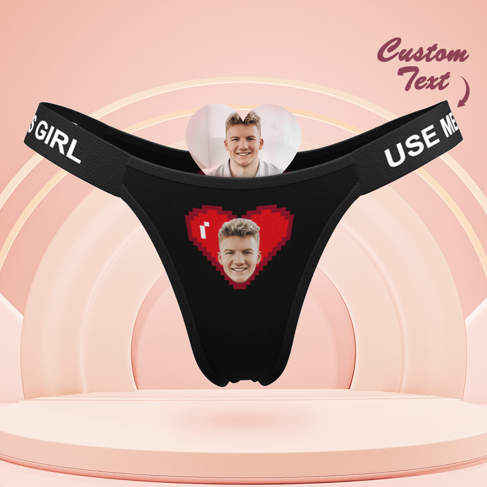 Valentine's Gift Custom Face Panties Makes Me Wet Personalized Waistband Engraved Thong Gift for Her