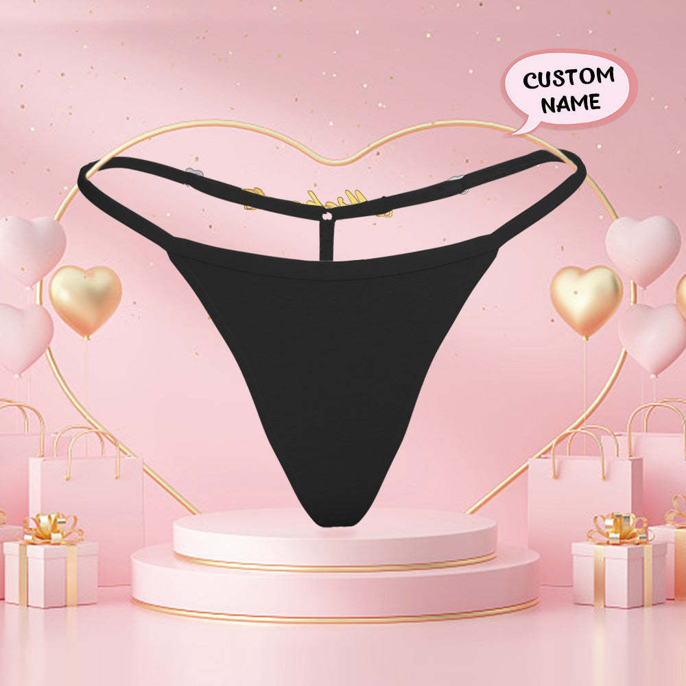 Personalized Name Alphabet Women G-String Thong Custom Women Panties Valentine's Day Gift - MyPhotoSocks