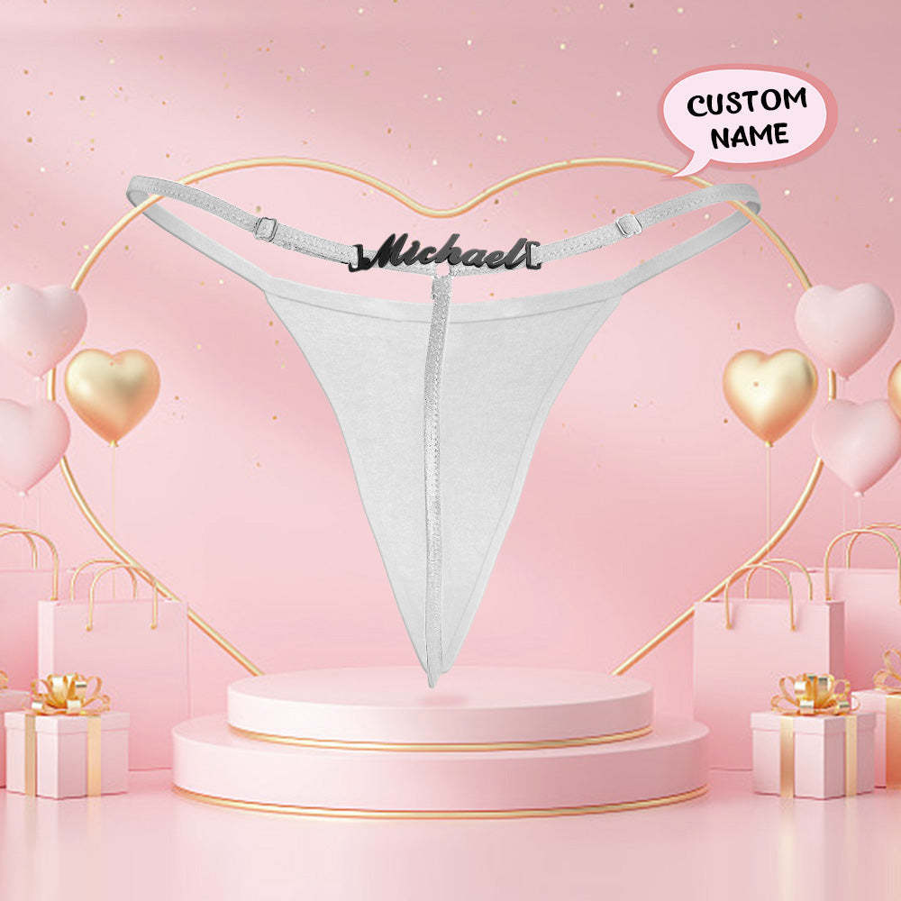 Personalized Name Alphabet Women G-String Thong Custom Women Panties Valentine's Day Gift - MyPhotoSocks